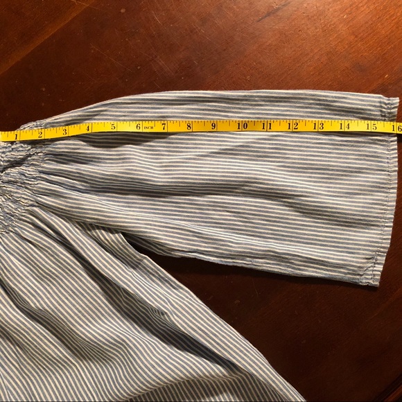 [Love Notes] Striped Chambray Peasant Blouse sz M - Picture 6 of 6